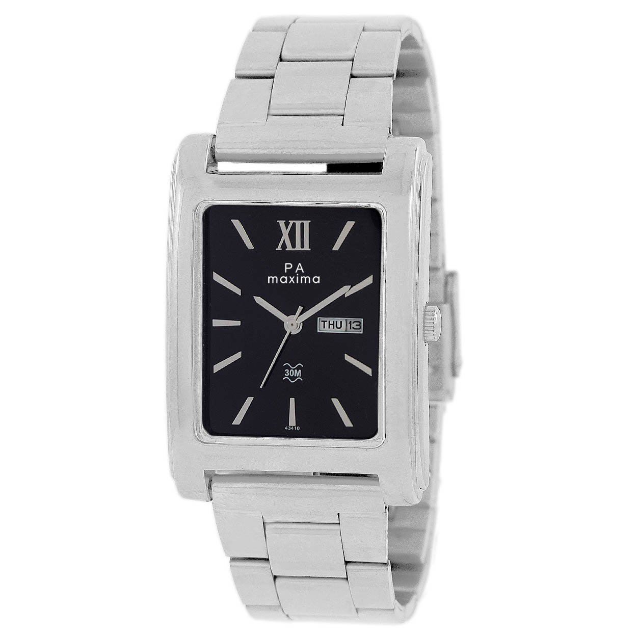 Maxima Stainless Steel Analog Black Dial Mens Watch - 43410Cmgi, Band Color-Silver (B074KDHBQ7) Amazon Price History, Amazon Price Tracker