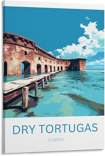 Dry Tortugas Print Poster Florida Wall Art Dry Tortugas Wall Decor Florida Scenery Art Poster Decorative Painting Canvas Wall Art Living Room