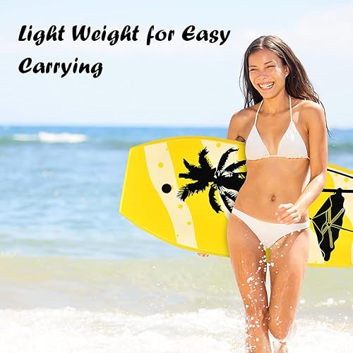 Miniatura 4 de Happytools - Tabla de surf ligera de 3741 pulgadas con correa de muñeca, núcleo de EPS, cubierta XPE y parte inferior deslizante de HDPE para playa,