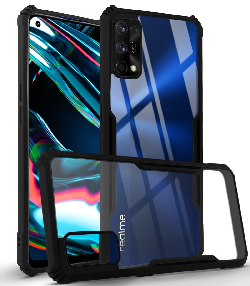 Jkobi Back Cover Case for Realme 7 Pro (Crystal Glass Back | Camera Protection | Shockproof Bumpers | Professional Black) (B09FLTBYG2) Amazon Price History, Amazon Price Tracker