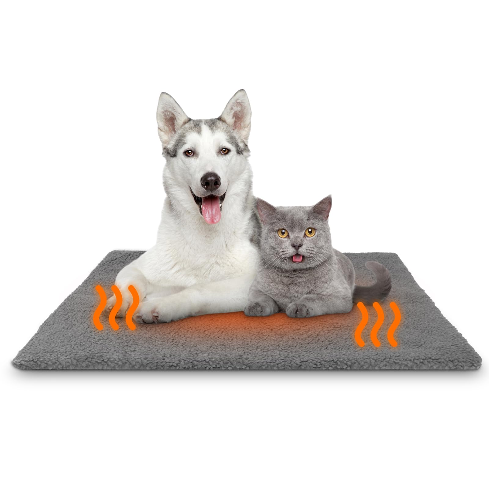 Hysagtek Katzendecke für Katzen,Selbstheizende Katzendecke 50x70 Wärmedecke Ohne Strom Heizdecke Katze Flauschig Waschbar Katzendecke Selbstwärmend Geräuschlos Katzen(Grau)