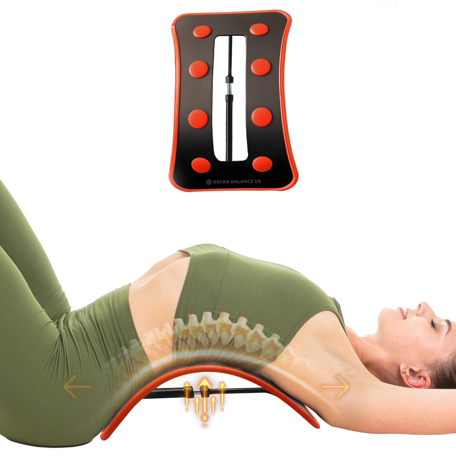 Adjustable Back Stretcher for Lower Back Pain Relief - Back Cracker for Muscle Tension Relief, Herniated Disc, Sciatica, Spine Decompression - Lumbar