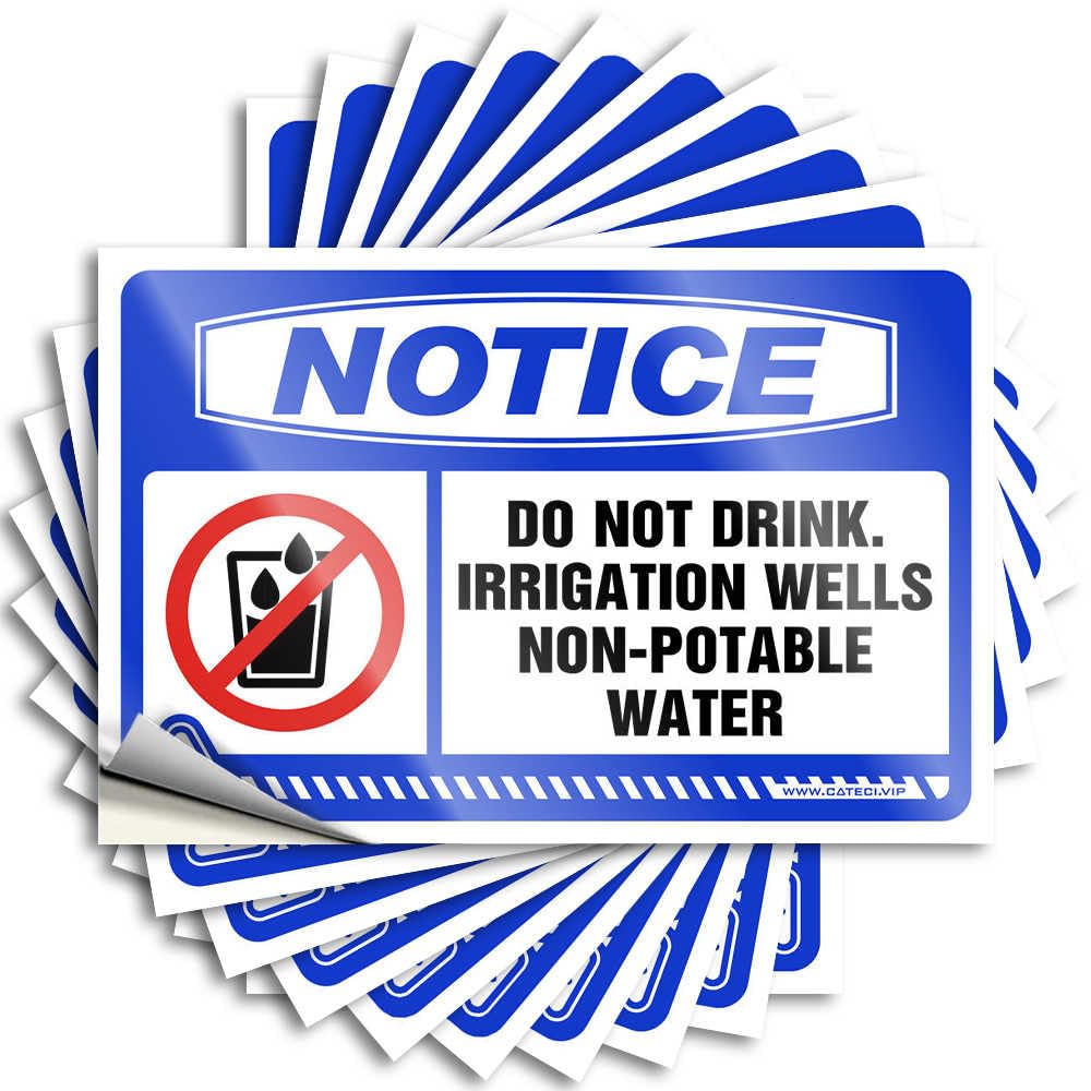 Fzfn Colour Notice Do Not Drink. Irrigation Wells Non-Potable Water Heavy Decal | Gamers Accessories Waterproof Vinyl Helmet Stone Removable Decal Peel Stick(12X18cm)