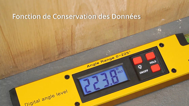 Proster Rapporteur d'Angle Numérique, 0-225 ° Fausse Equerre Menuisier 400 mm avec Niveau à Bulles Mesure l'Angle LCD Rétro-éclairé Outil de Equerre Electronique pour Ingénierie