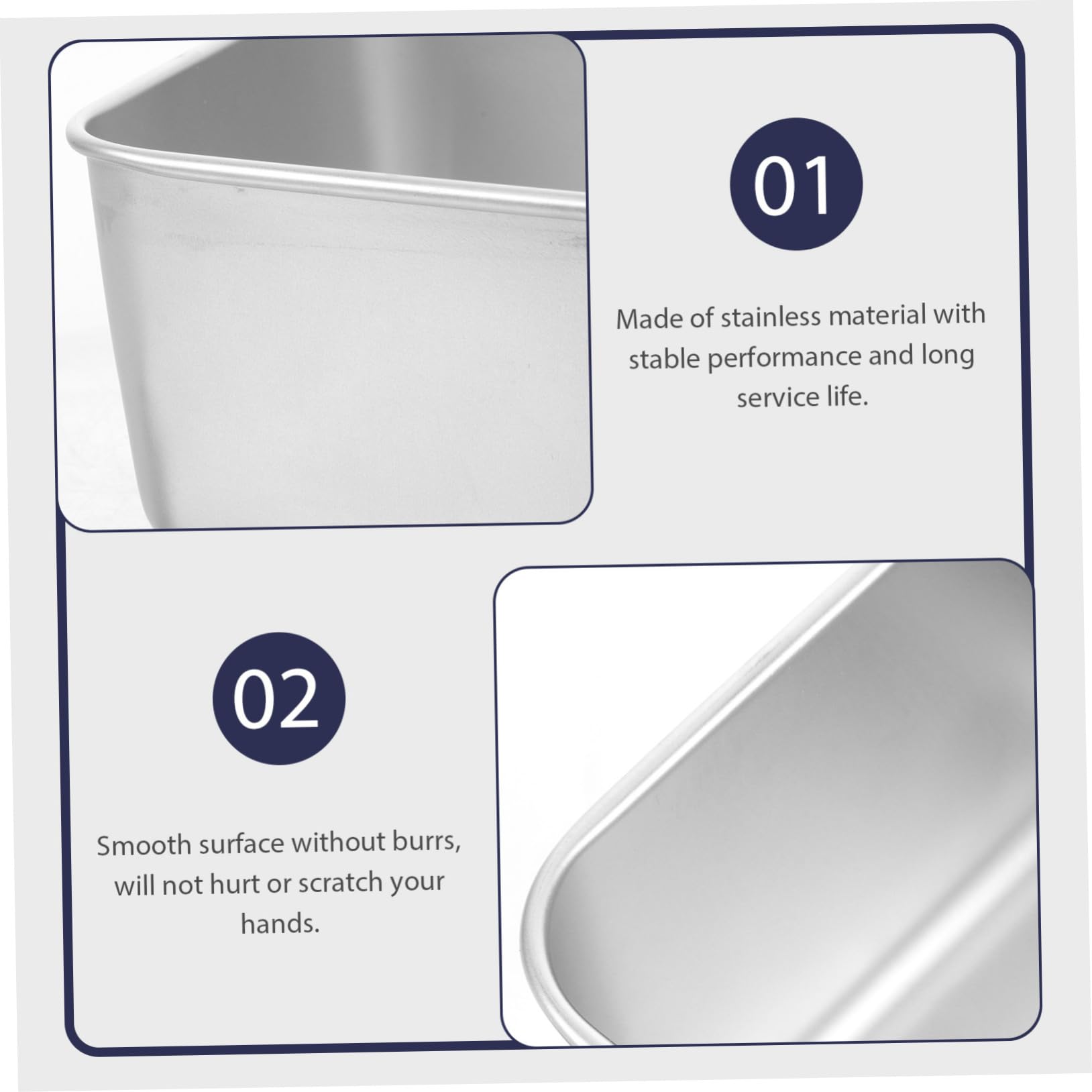 BESPORTBLE Bol De Pique- Contenants Alimentaires Tasse Bol De Soupe Étain Récipients À Soupe Rectangulaires Bols De Camping Bol De Camping en Métal 304 Matériel Silver