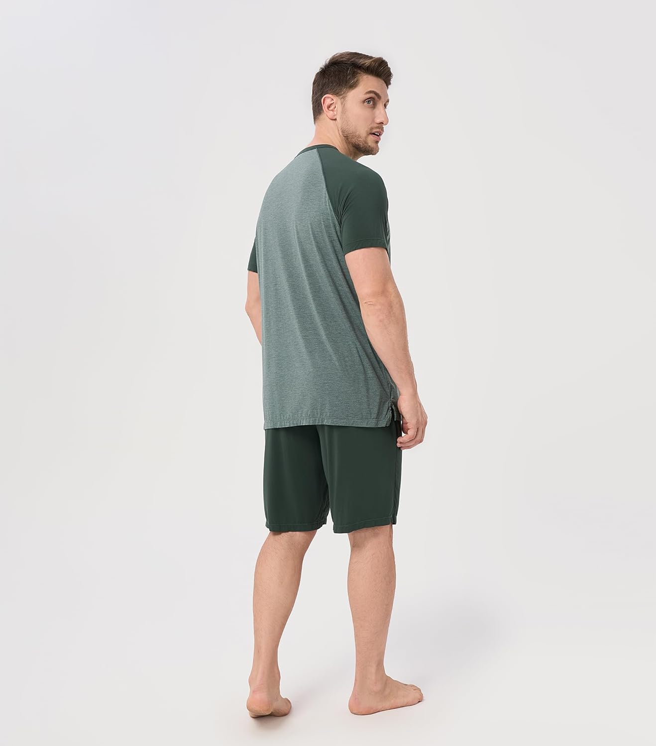 DAVID ARCHY Men's Pajamas Set Summer Cooling Loungewear Ultra-Soft Pjs Ligtweight Short Sleeves Shirts and Shorts Sleep Sets - Image 5