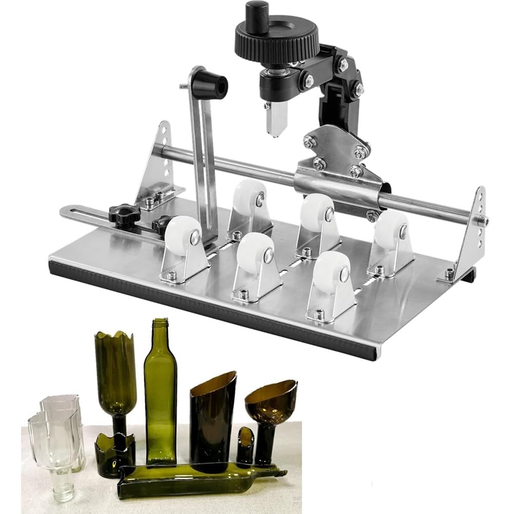 Puleuroy Glass Bottle Cutter Kit, DIY Glass Cutter for Square, Round and Irregular Bottles, Glass Cutting Tool Kit