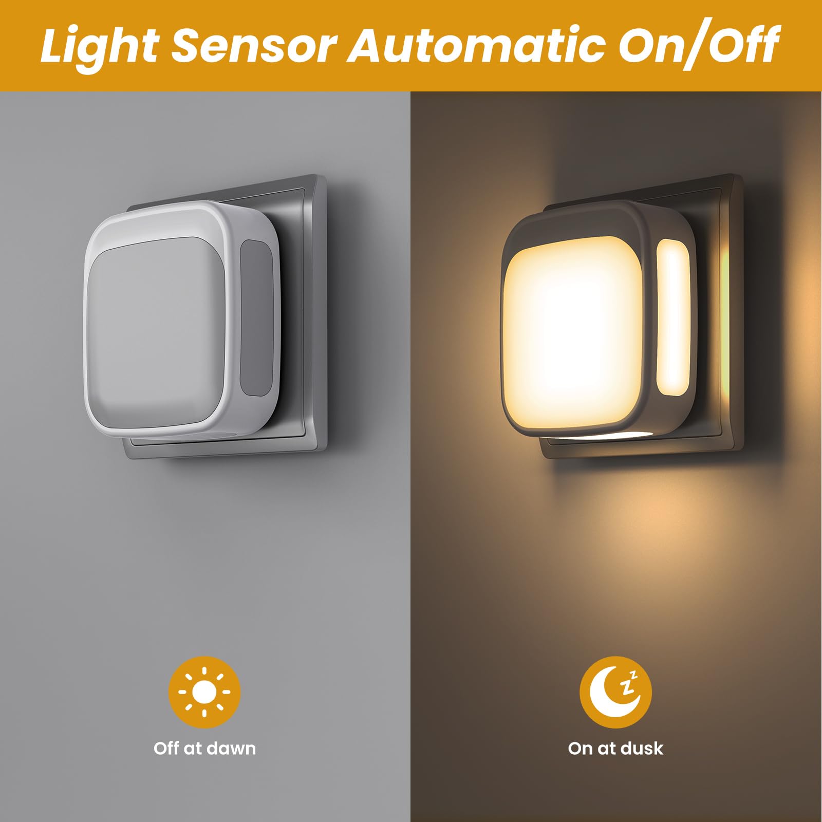 [2 Pezzi] Luce Notturna Bambini, Luce Notturna da Presa con Sensore Crepuscolare Auto, Luminosità Regolabile, Luci Notturne da Presa Bianco Caldo per Cameretta, Cucina, Corridoio, Bagno e Scale