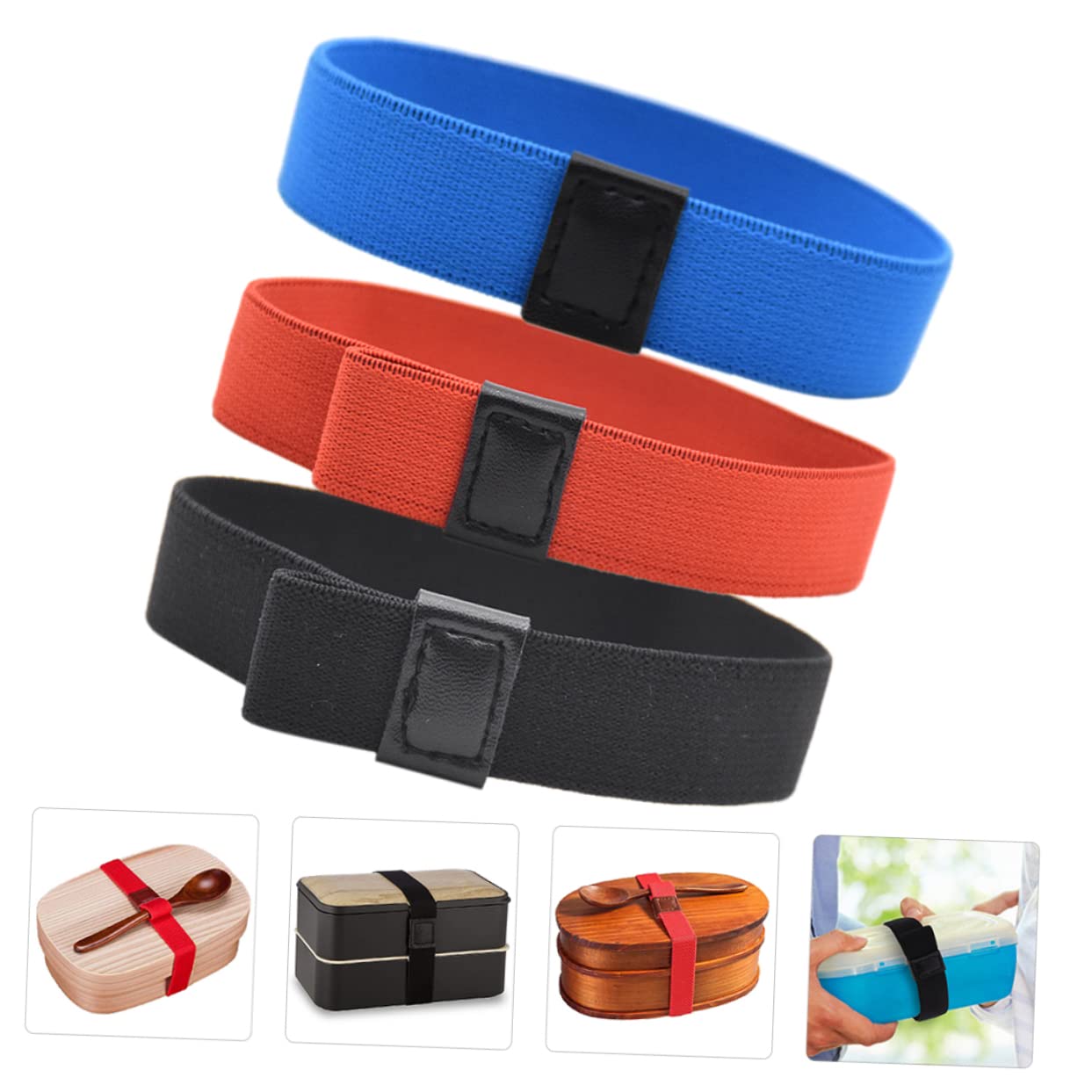Healeved Cinghie Elastiche Colorate Per Bento Box 6 Pezzi Fasce Regolabili Con Fibbie Per Contenitori Pranzo Porta Posate Casa Ufficio Picnic 4.72X0.79X0.04In