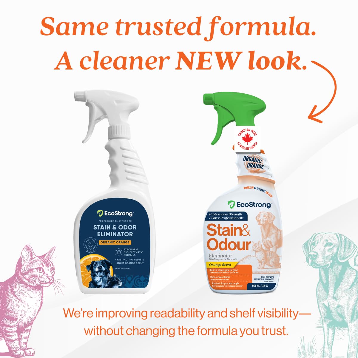Eco Strong Orange Enzyme Cleaner | Made in Canada | Powerful Orange Extract Urine Destroyer and Probiotic Enzyme Pet Odor Eliminator (946 mL) - 3