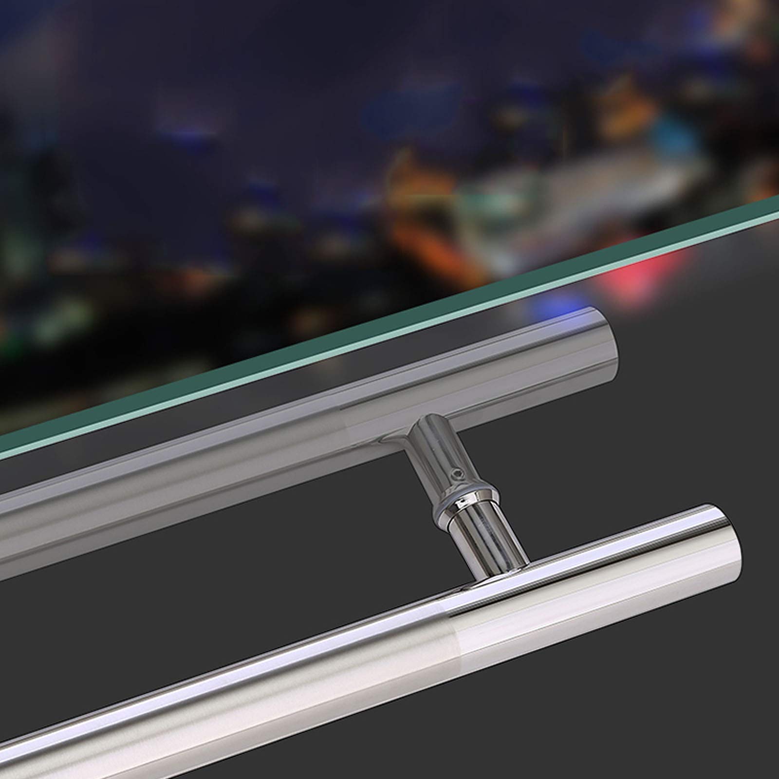 Tiradores para Puertas de Acero Inoxidable y Cristal, Tiradores de Puerta de Doble Cara con Sistema de Empuje y tracción, para el hogar, la Oficina o la Tienda.