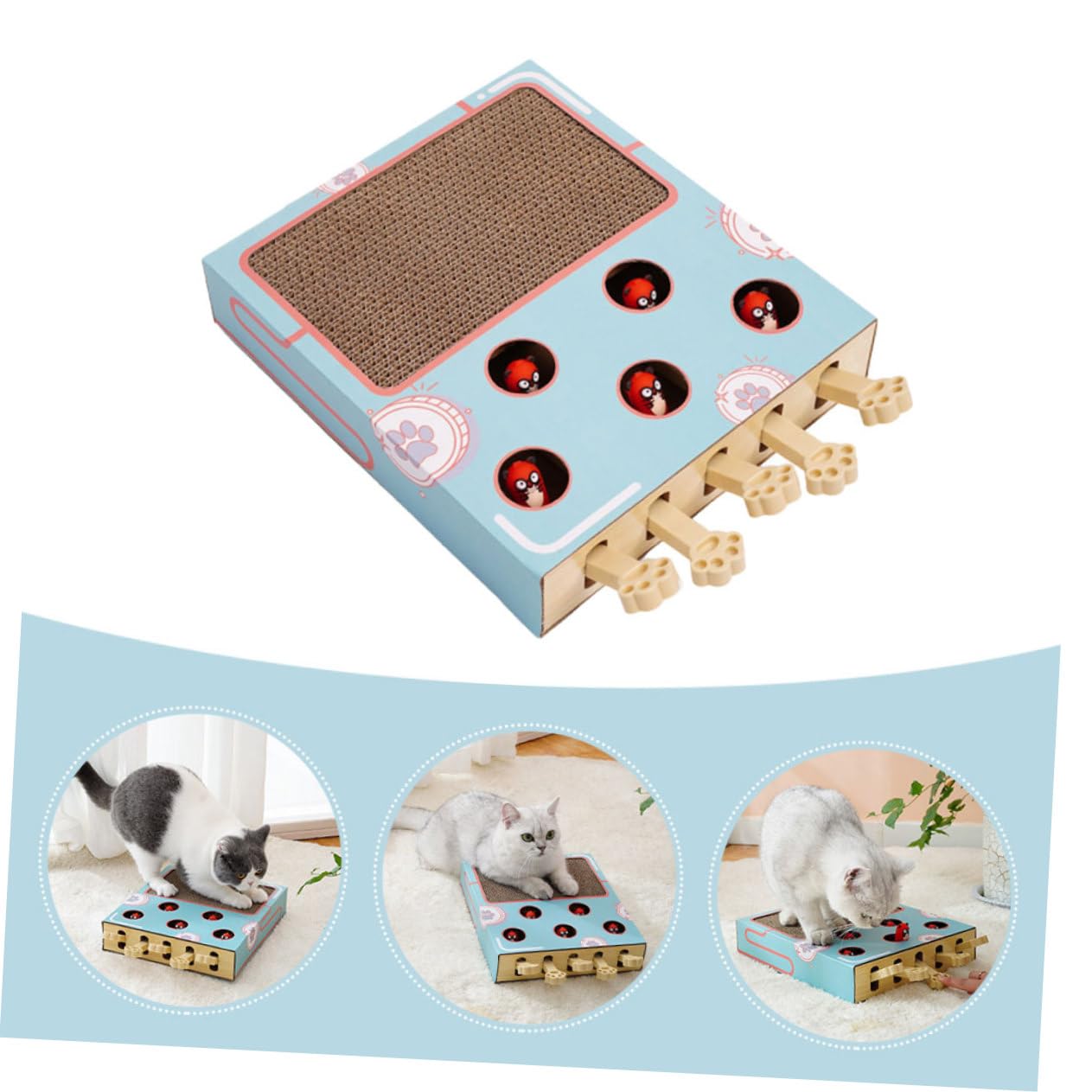 Katzenkratzspielzeug Mit Katzenfang-Maulwurf Fein Verarbeitet Aus Hochwertigem Material Robust Und Fördert Die Interaktion Und Bewegung Für Kätzchen