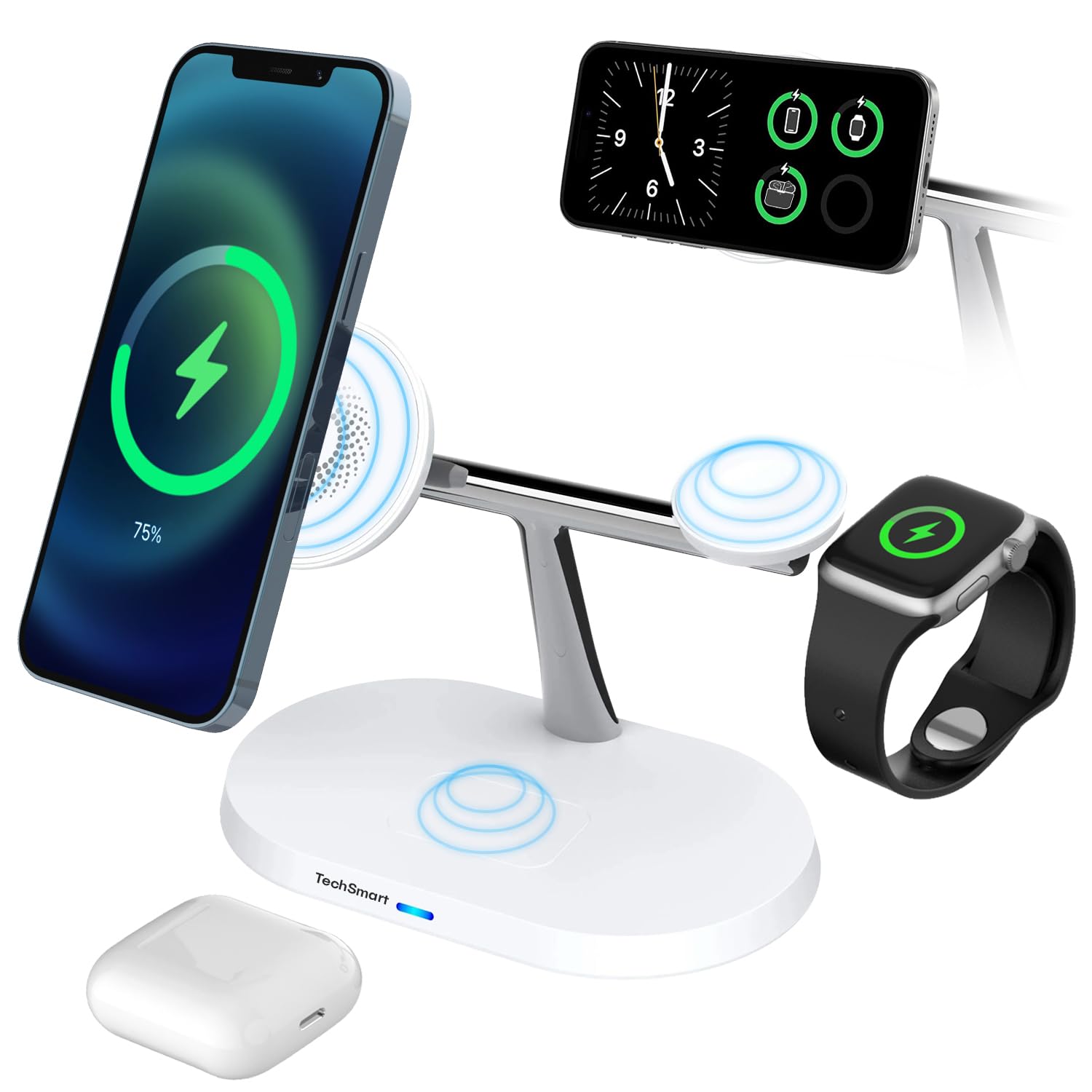 Apple iPhone Android 3点セット Amazon.com: TechSmart 3-in-1 Wireless Charging Station – 15W/10W