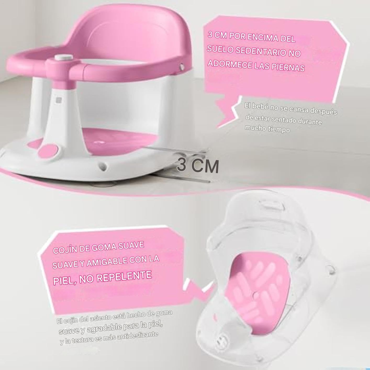 Silla de Baño para Sentarse Asiento Antideslizante de Ducha para Niños y | Silla de Bañera Portátil para Hogar Viajes Familias Conscientes de la Seguridad