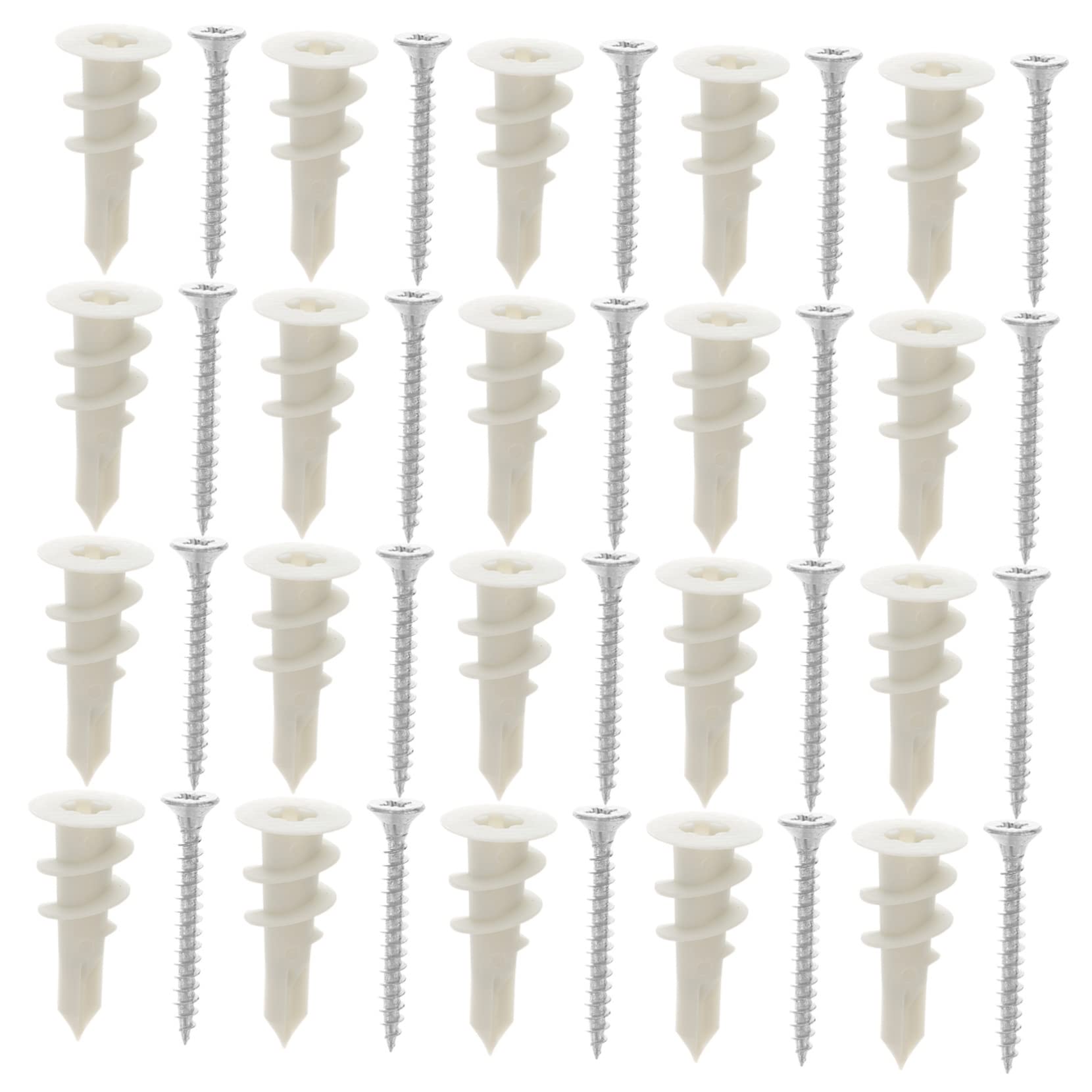 FUNOMOCYA Self Drilling Drywall Screws 20 Sets Wall Anchor and Screw Kit Plasterboard Anchors