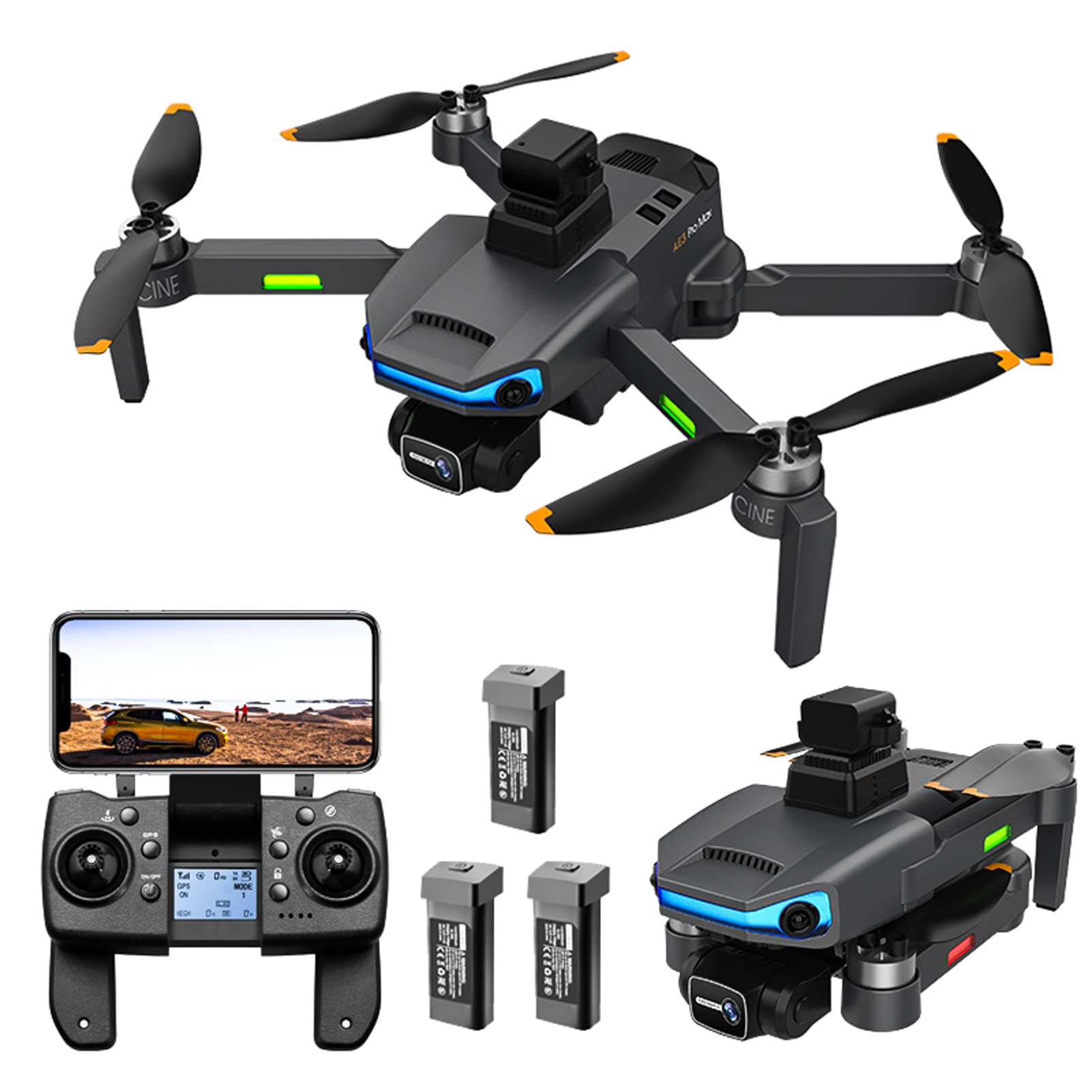 Mini Drone per Bambini, Adulti, Quadricottero RC per Principianti, Doppia Fotocamera 8K, Fotografia in Movimento, Volo di Traiettoria, Volo ad Altezza Fissa, Decollo con Un Tasto