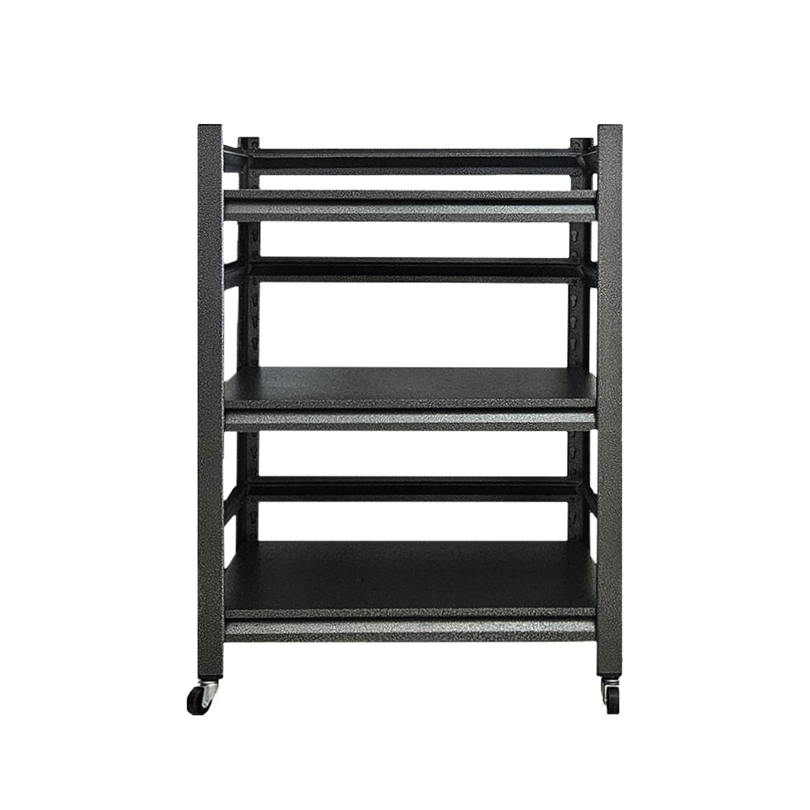 Scaffale Nero,Scaffalatura Salvaspazio Cucina a 3 Ripiani con Ruote,Scafali in Metallo,Libreria Multiuso,Regolabile in Altezza,Adatto per Biblioteche,Garage e Magazzini(Size:60x40x80cm)