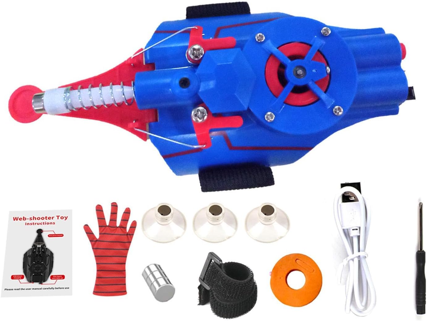 Web Shooter Toy, Spidermann Web Shooters for Kids Silly String, USB Rechargeable Spider String Shooter Toy, 4ft Automatic Shootings Toy Web Launcher, Wrist Web Shooters Launcher for Halloween