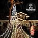 FUNIAO Outdoor Christmas Star Lights 320 LED Waterfall Christmas Tree Lights 8 Lighting Modes Outdoor Christmas Decorations Star String Lights for Outside Tree Wall Yard Xmas Wedding Party (White)