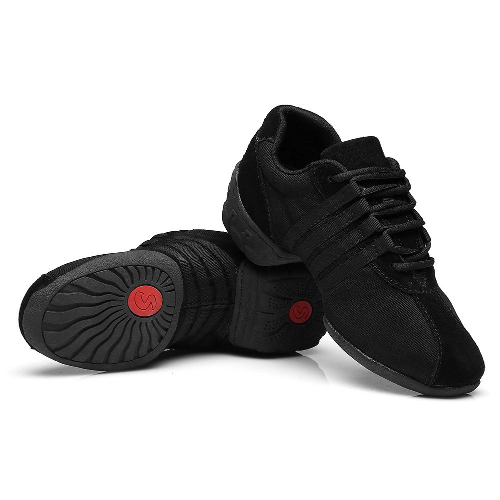 HIPPOSEUS Zapatos de Práctica de Baile Mujer con Atados Zapatillas Baile Moderno de Jazz Cómodos Dance Sneakers,Model T01