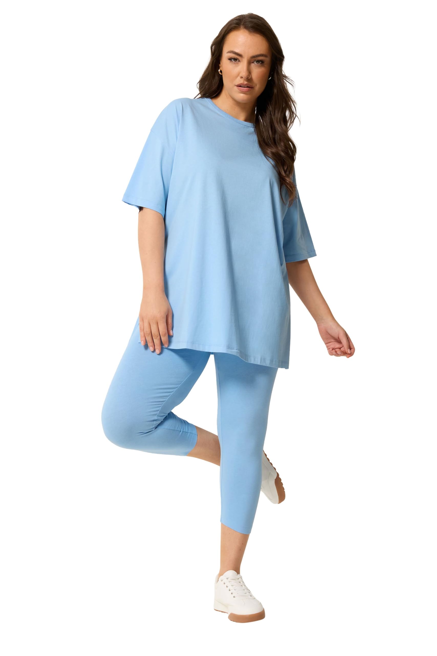 Yours Women's Light Blue Longline T-Shirt In | : 30/32