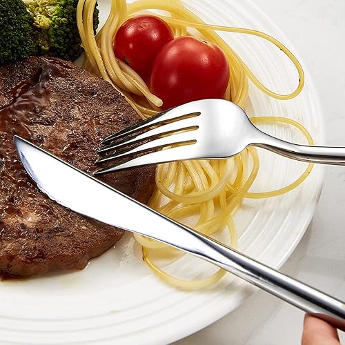 Miniatura 2 de Juego de cubiertos dorados de 36 piezas para 6 cubiertos duraderos de acero inoxidable 1810, pulido espejo, restaurante, boda, hogar, cocina,