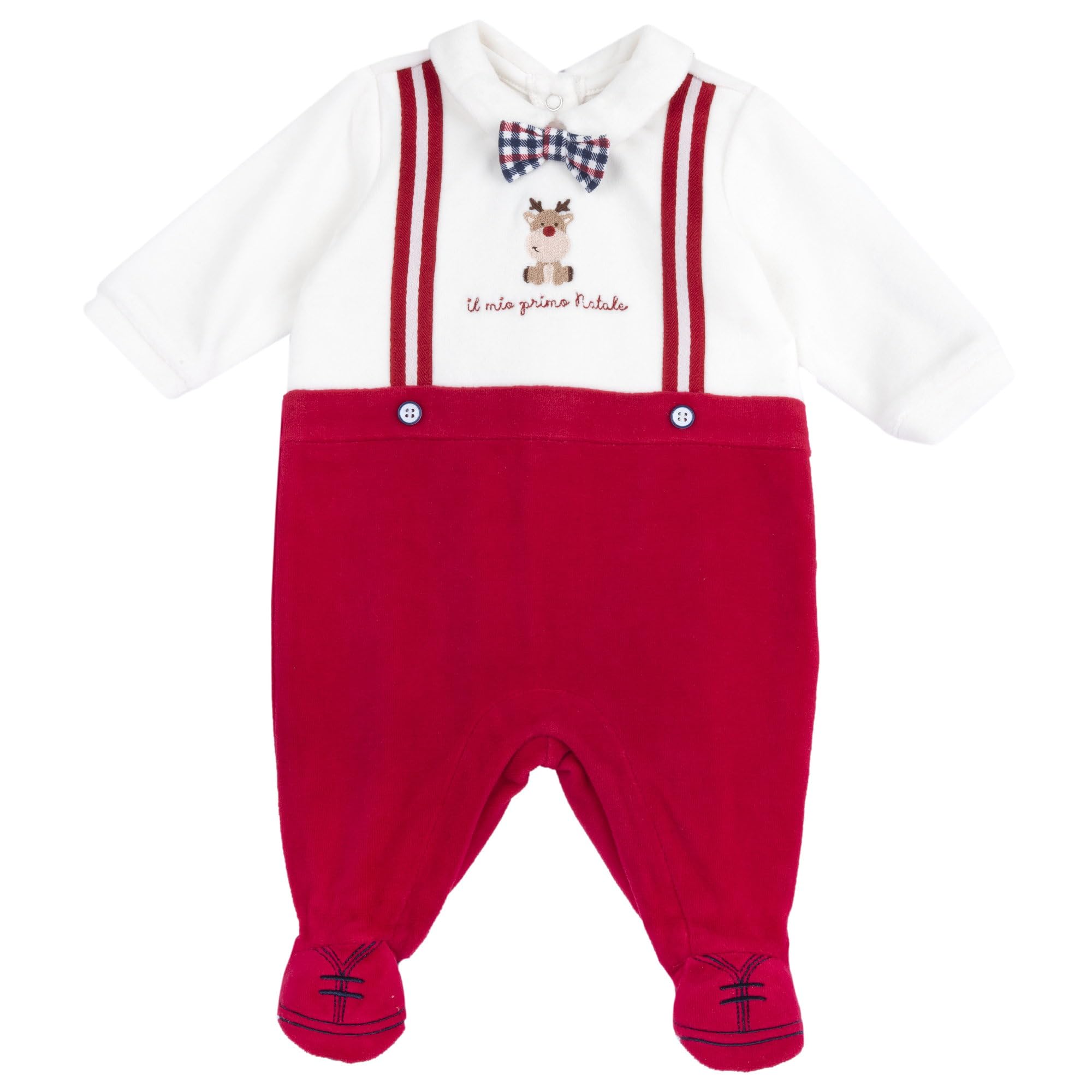 Chicco, Tutina Natale Neonato e Neonata, con Pratica Chiusura sulla Schiena, in Morbido Tessuto, Abbigliamento Neonato/Neonata 0-24 Mesi, Idea Regalo Nascita, Designed in Italy