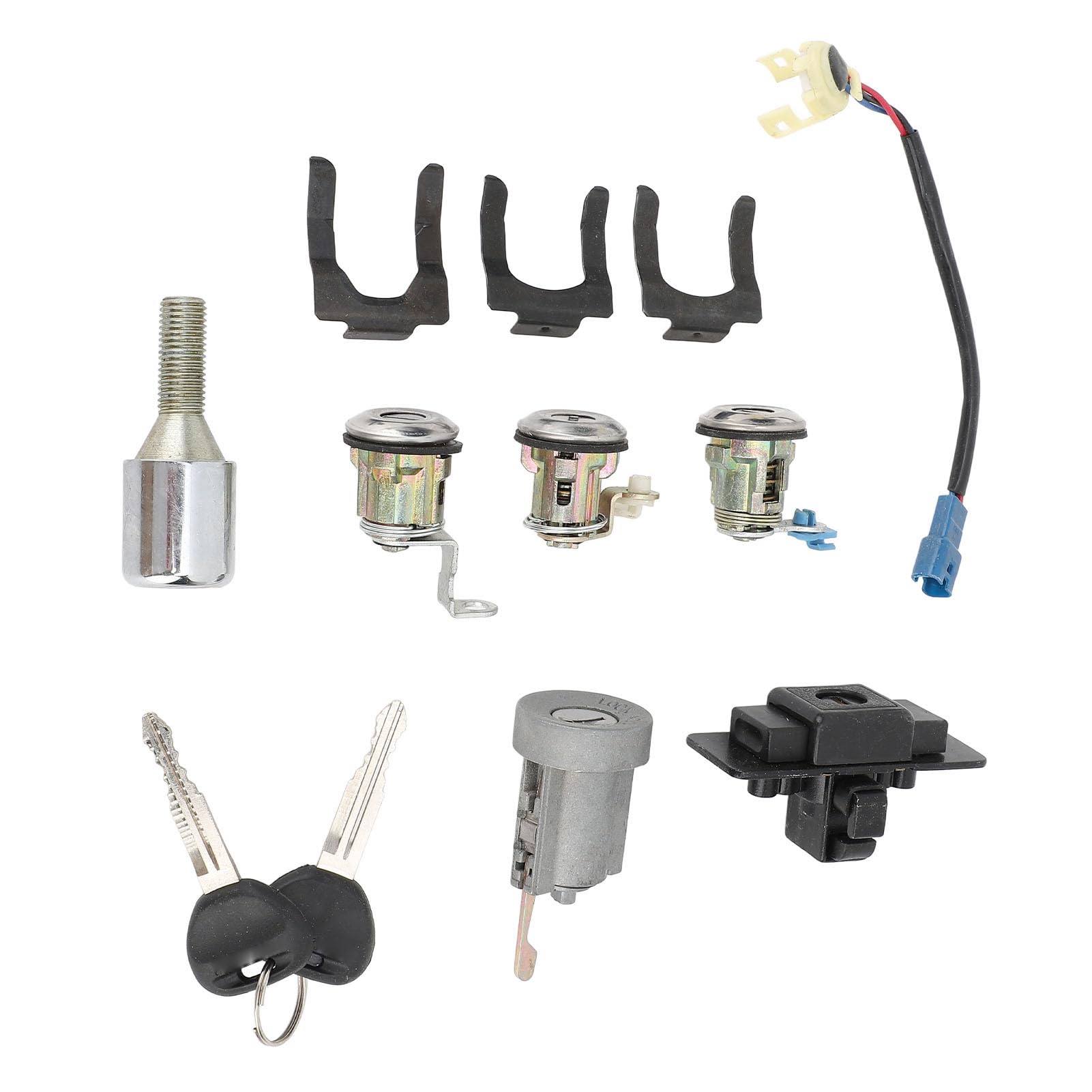 Set di Chiavi per Cilindro Serratura Completa per Auto MR259111 Sostituzione per Pajero Montero 2° Dal 1990 Al 2004, Parte dell'articolo di Controllo Garantisce Che MR259744 Sostituisca il