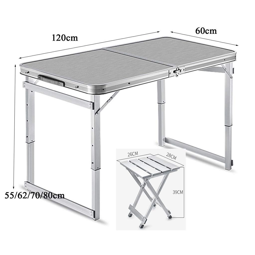 Amazon | ZXQZ 折りたたみテーブル、120x60cmアルミニウムポータブル