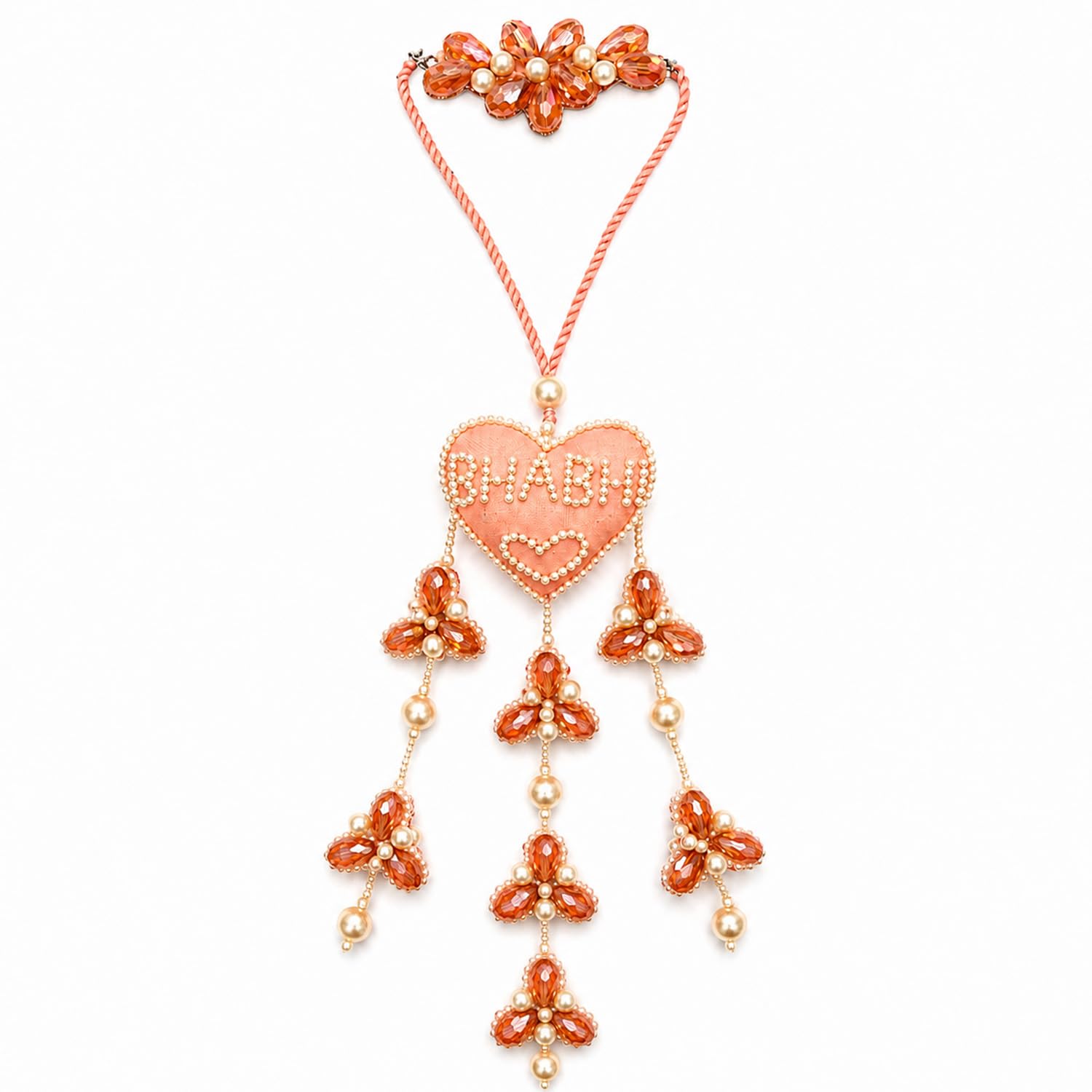 Designer Rakhi | Handmade Beaded Rakhi with Pearl and Stone Work | Raksha Bandhan Thread of Love | Unique Fancy Gift for Bhai/Brother-image-0
