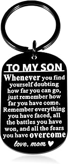 To My Son Gift Stress Relief Keychain for Adult Teen Son Men Boys from Mom Easter Back to School Christmas Birthday First Time Fathers Day Inspirational Valentines Day Gifts for Him Son Stepson Godson