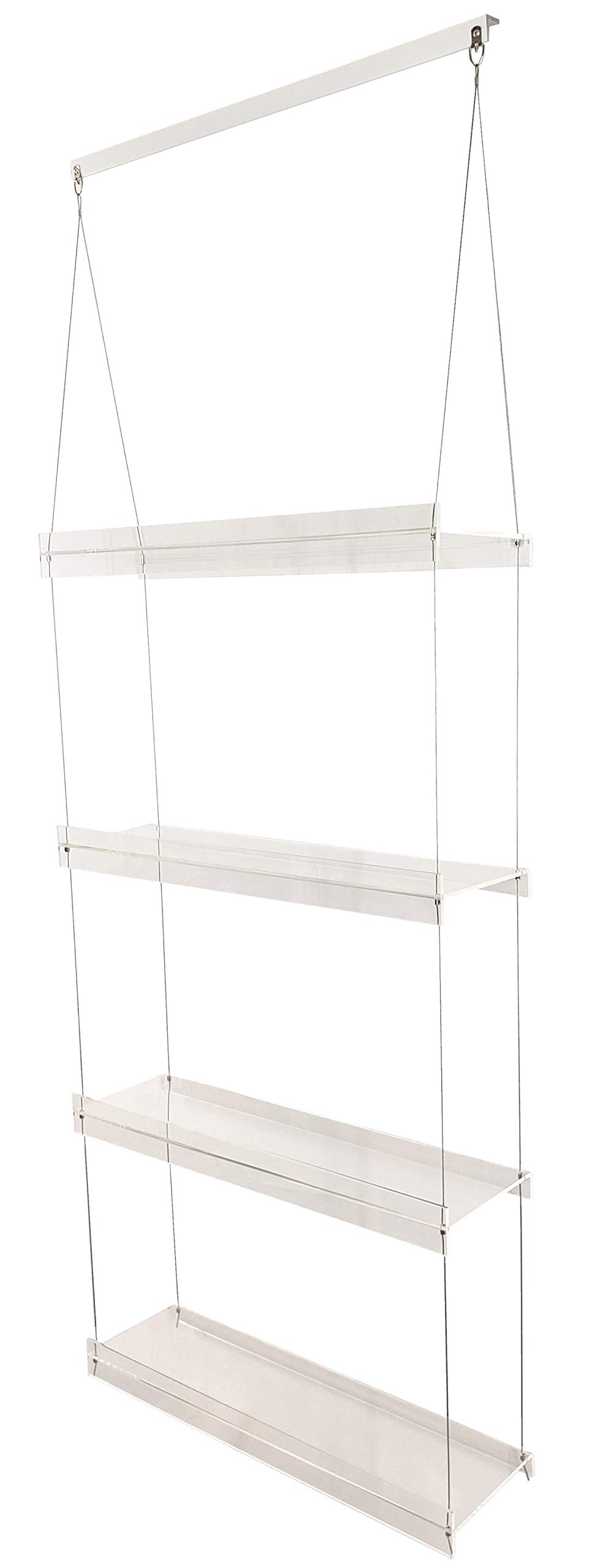 SupremeTechHanging Acrylic Shelves for Windows (22" Wide, 4 Shelves - 55" Tall)