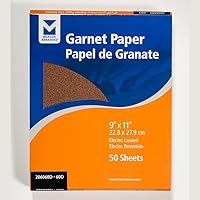 Vista 3 de Mercer Industries 206060D - Hojas de papel granate de 9 x 11, grano 60D (paquete de 50)