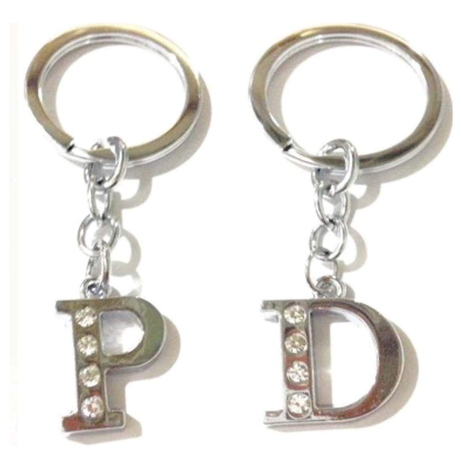 Alphabet D Letter & P Letter Key Chain