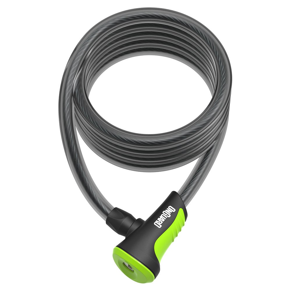 Onguard Neon Series 8156 Coil Cable Lock, 180cmx12mm, Green