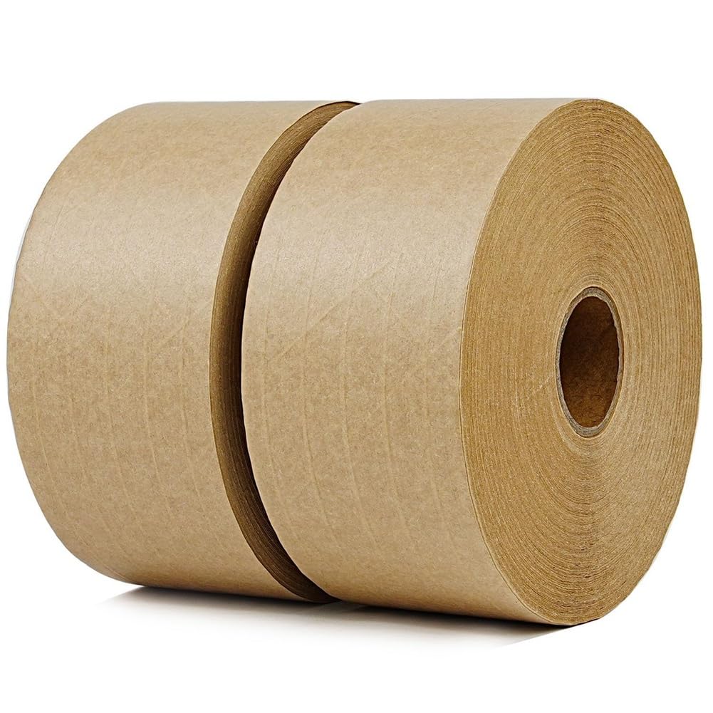 2-Pack Reinforced Water Activated Gummed Paper Tape, 2.75 Inch X 330 Ft, Total 660ft, Writable Eco-Friendly