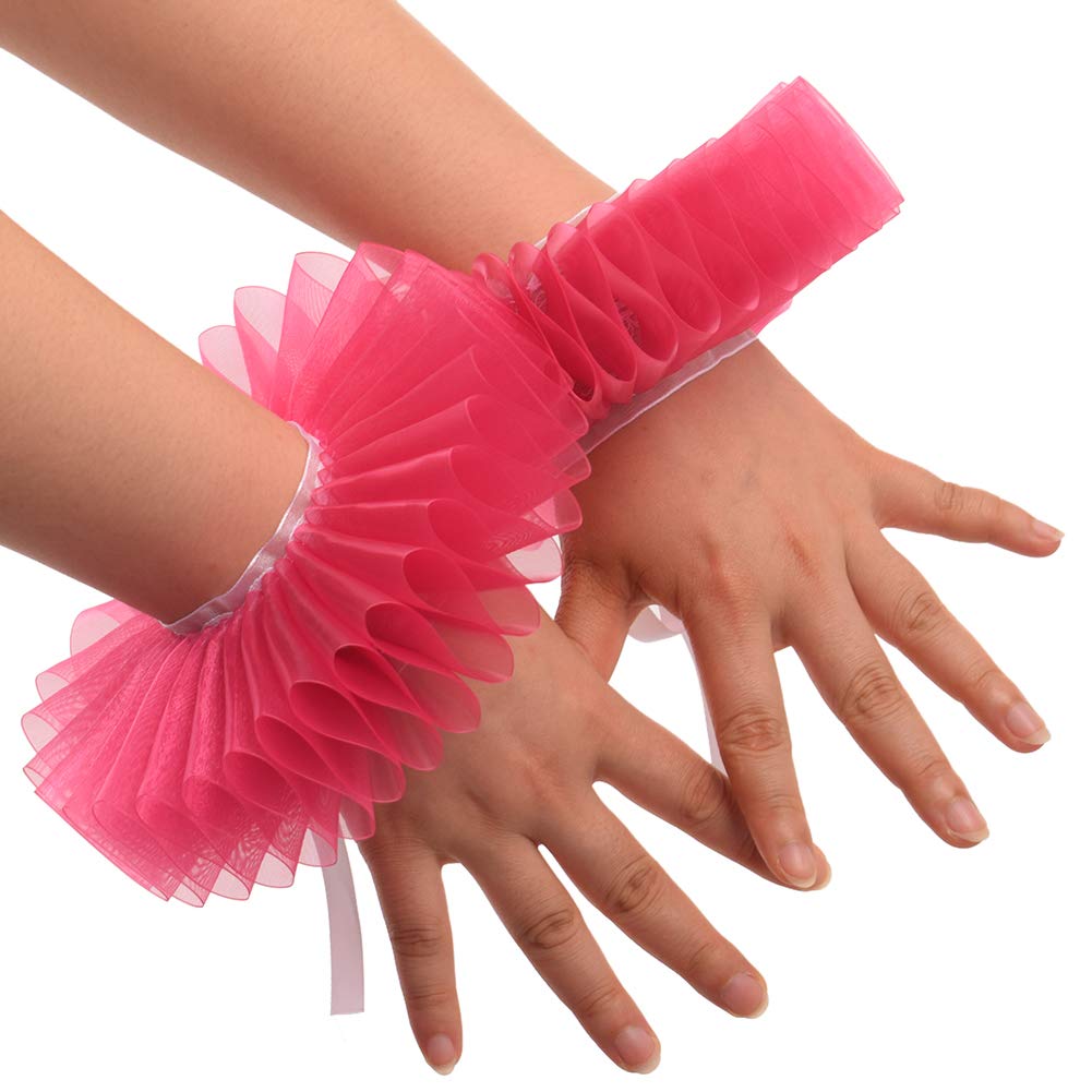 GRACEART Elizabethan Wrist Ruffs Ruffled Cuff Arm Bands For Fancy Dress (E)