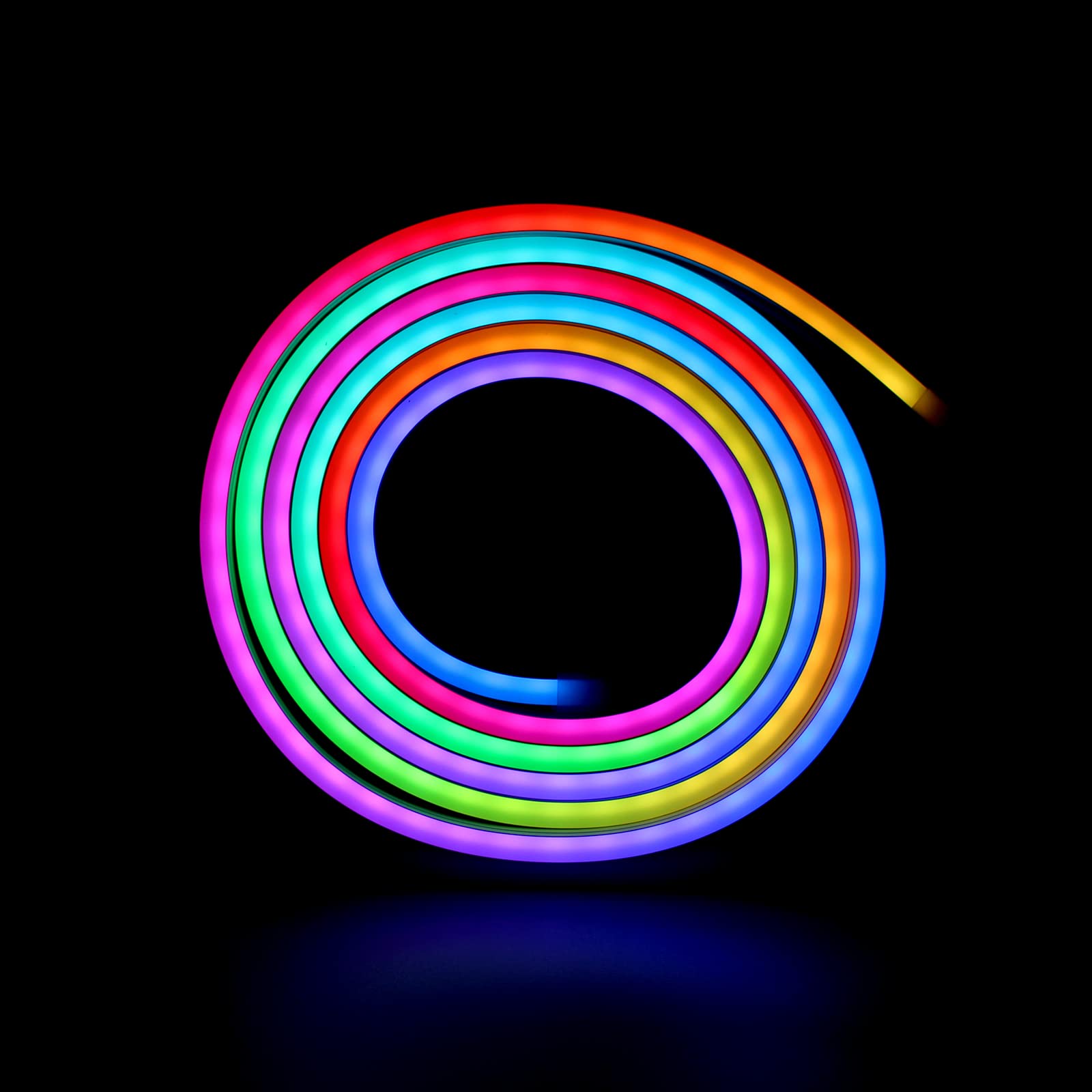 LED Neon Light RGB Flexible LED Neno Strip,96LEDs(IC)/M Waterproof Silicone LED Neon Light +Controller,for Home DIY Holiday Festival/Outdoor Indoor Decoration (5V2M) - Image 4