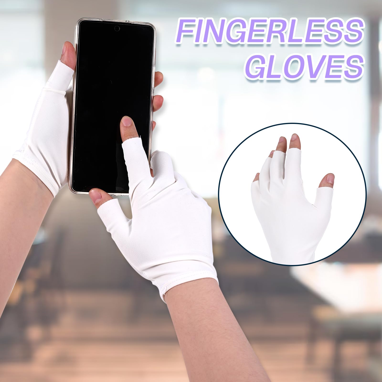2 Paar Baumwollhandschuhe Weiß Feuchtigkeitsspendende Handschuhe für Trockene Hände Beim Schlafen, Fingerlose Feuchtigkeitshandschuhe für Erwachsene, 