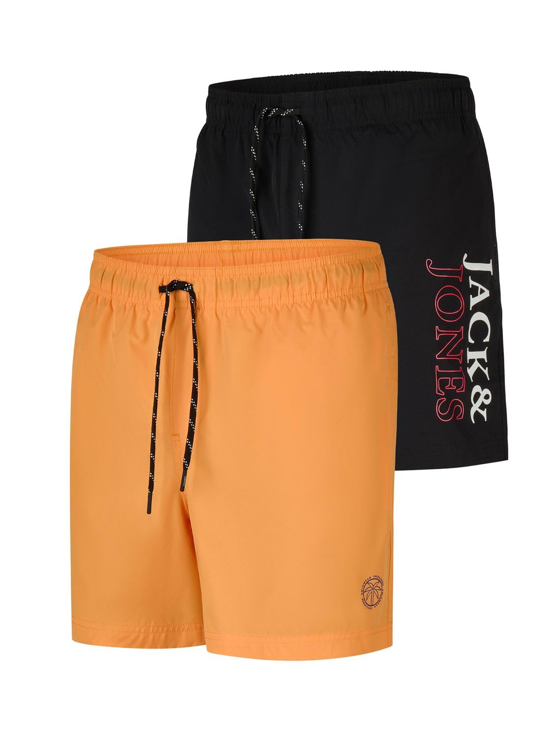 JACK & JONES JPSTMAUI Swim Mix - Bañador largo para hombre, corte regular, 2 unidades, color negro, azul, verde, naranja, rojo, S, M, L, XL, XXL, 3XL
