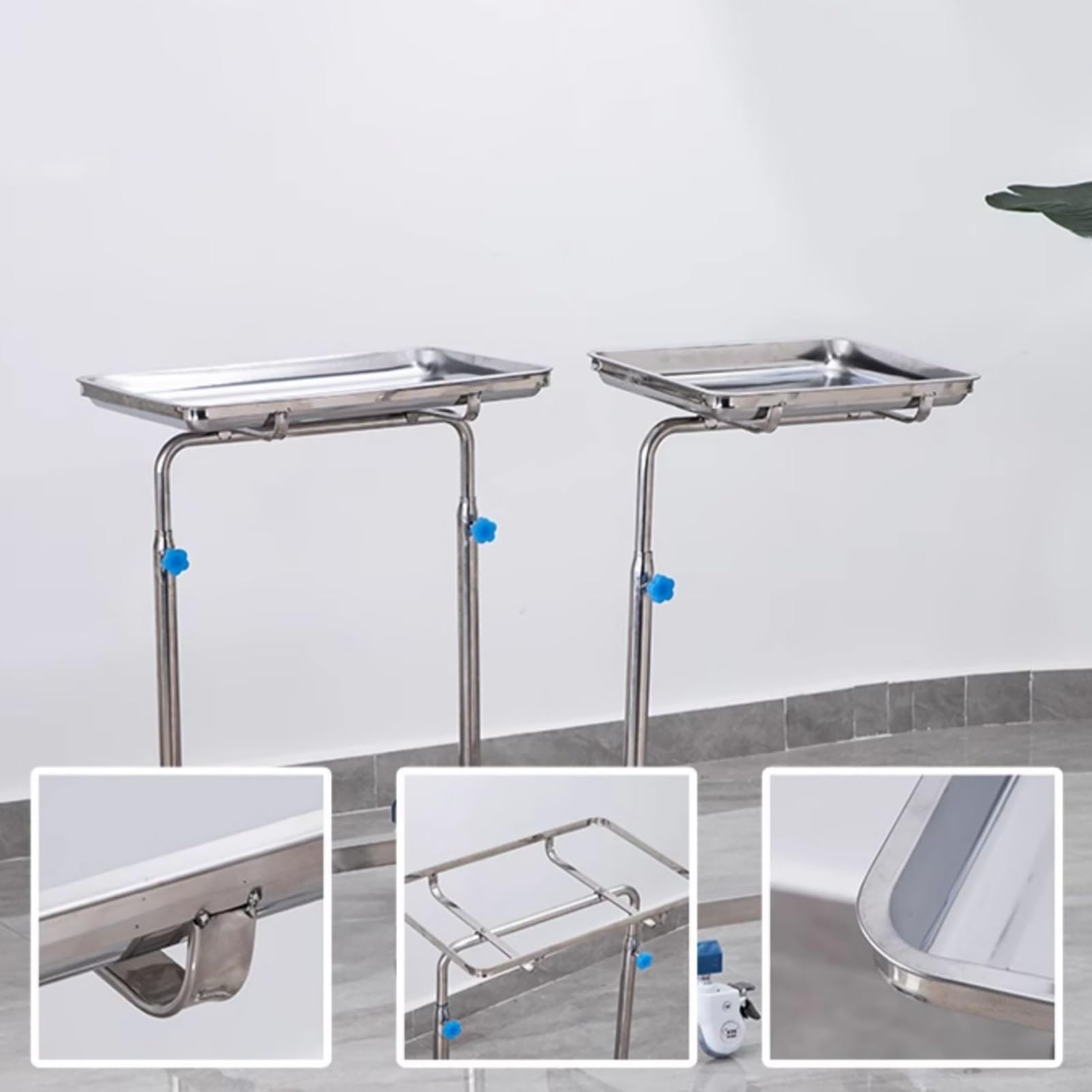 JHDXL Laborwagen Medizinwagen mit 1 Ablagen, Medical Dental Lab Cart, Mobiler Metallwagen mit Lenkrollen, für Labor, Krankenhaus, Zahnarztpraxis, Salon usw(60 * 40cm/24 * 16in)
