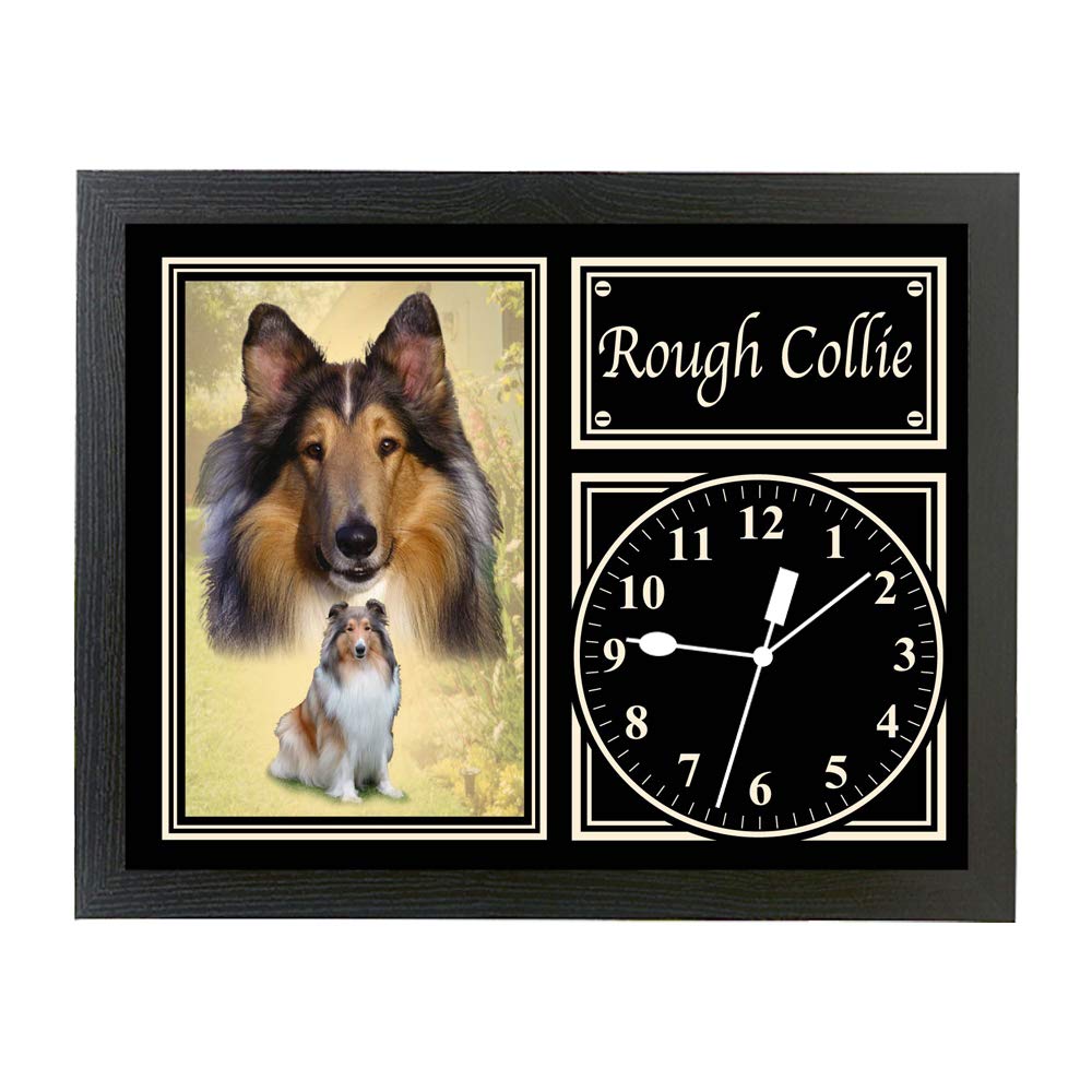 Personalised Gift Products Black Rough Collie Dog Breed Gift Clock