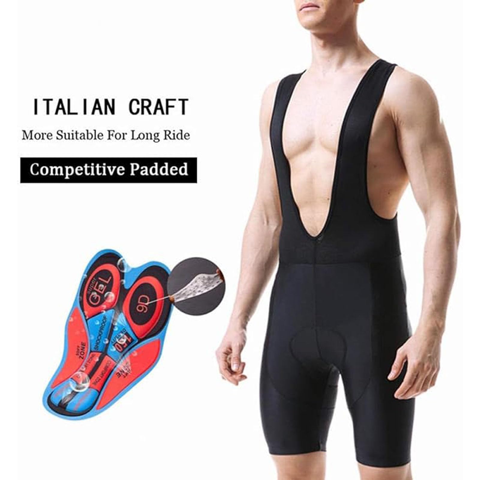 Triathlon-Anzug für Herren, MTB, Fahrrad, Kleidung, Radlerhose, 9D, Gel-Pad, Fahrradkleidung, atmungsaktiv, schnell trocknend (blau, 1,5 TG), Blau-1, 5XL