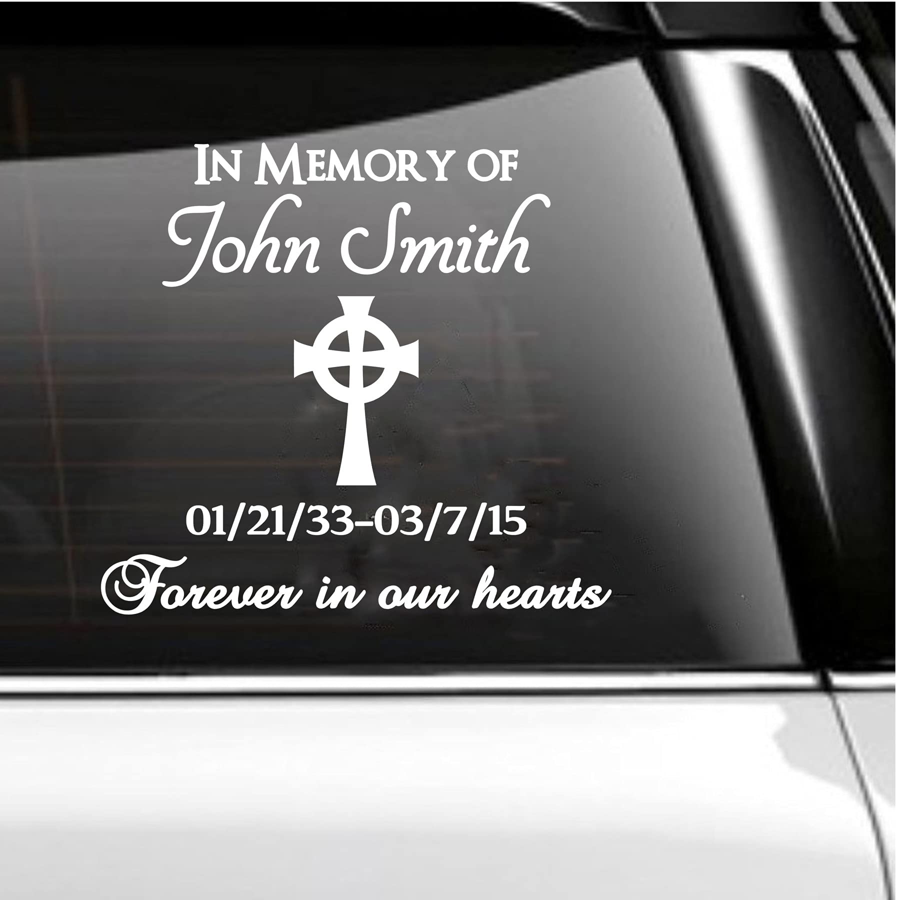 In Memory of Car Decal Memorial- Celtic Cross