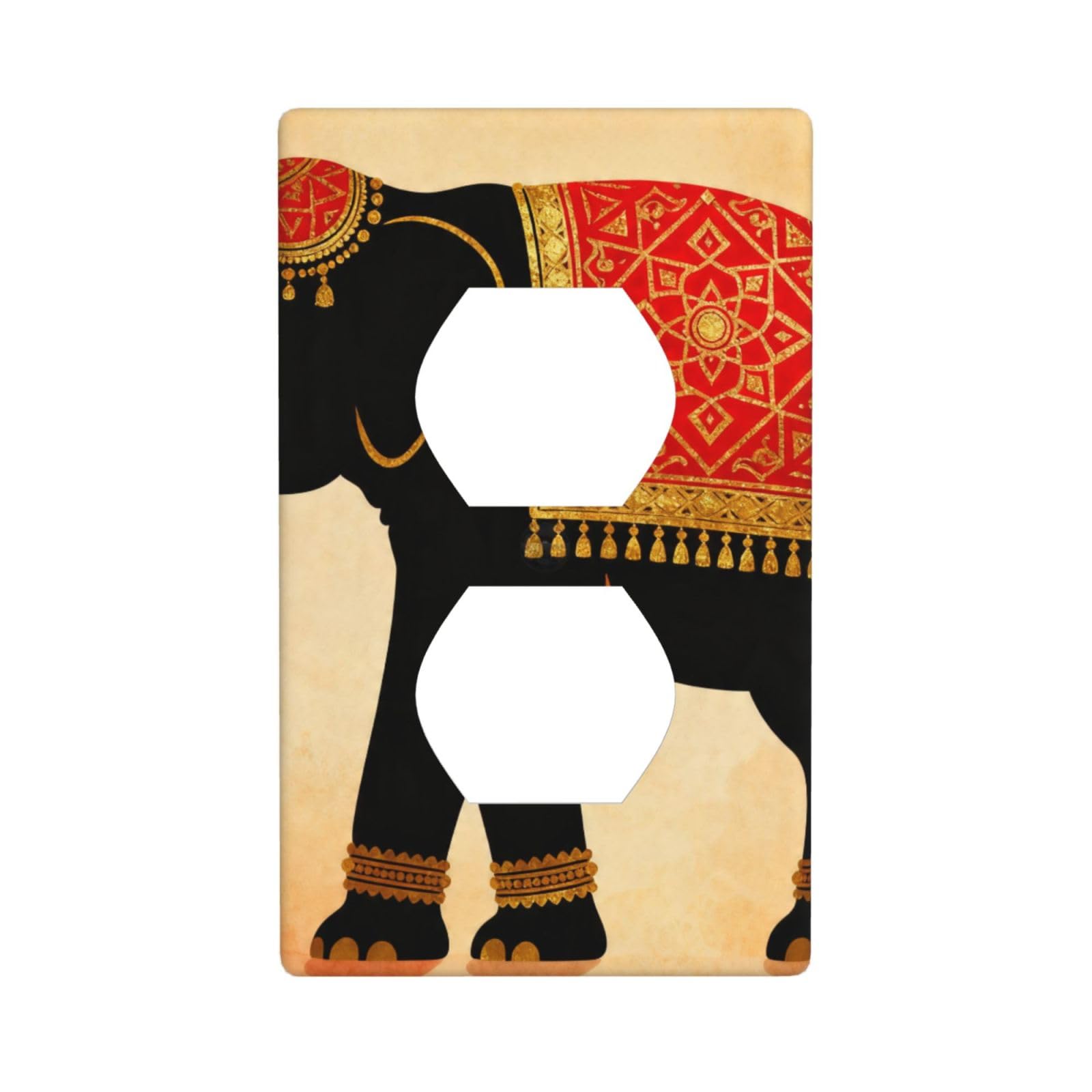 Elephant Pattern Decorative Switch Plate Cover-Unbreakable Polycarbonate Wall Plate for Home Office, 1 Gang with Screws