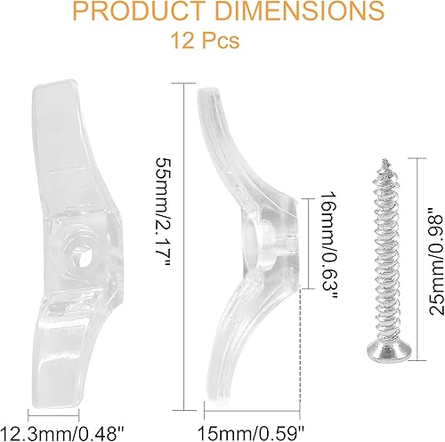 Miniatura 2 de 12 tacos de cable ciego, enrolladores de cuerda de plástico transparente, cuerda de seguridad, soporte de cable de ventana con tornillos para