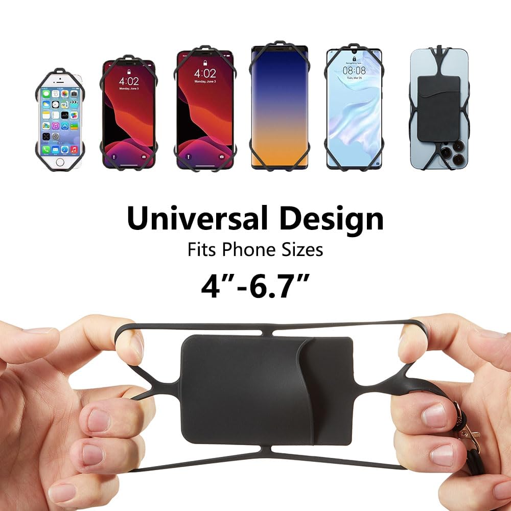 cobee Cordino da Polso in Silicone 3 in 1 con Toppa e Anello in Metallo Universale per Telefono Cellulare da Polso alla Moda per Telefono Cellulare da Donna (Pasta di Fagioli Rosso