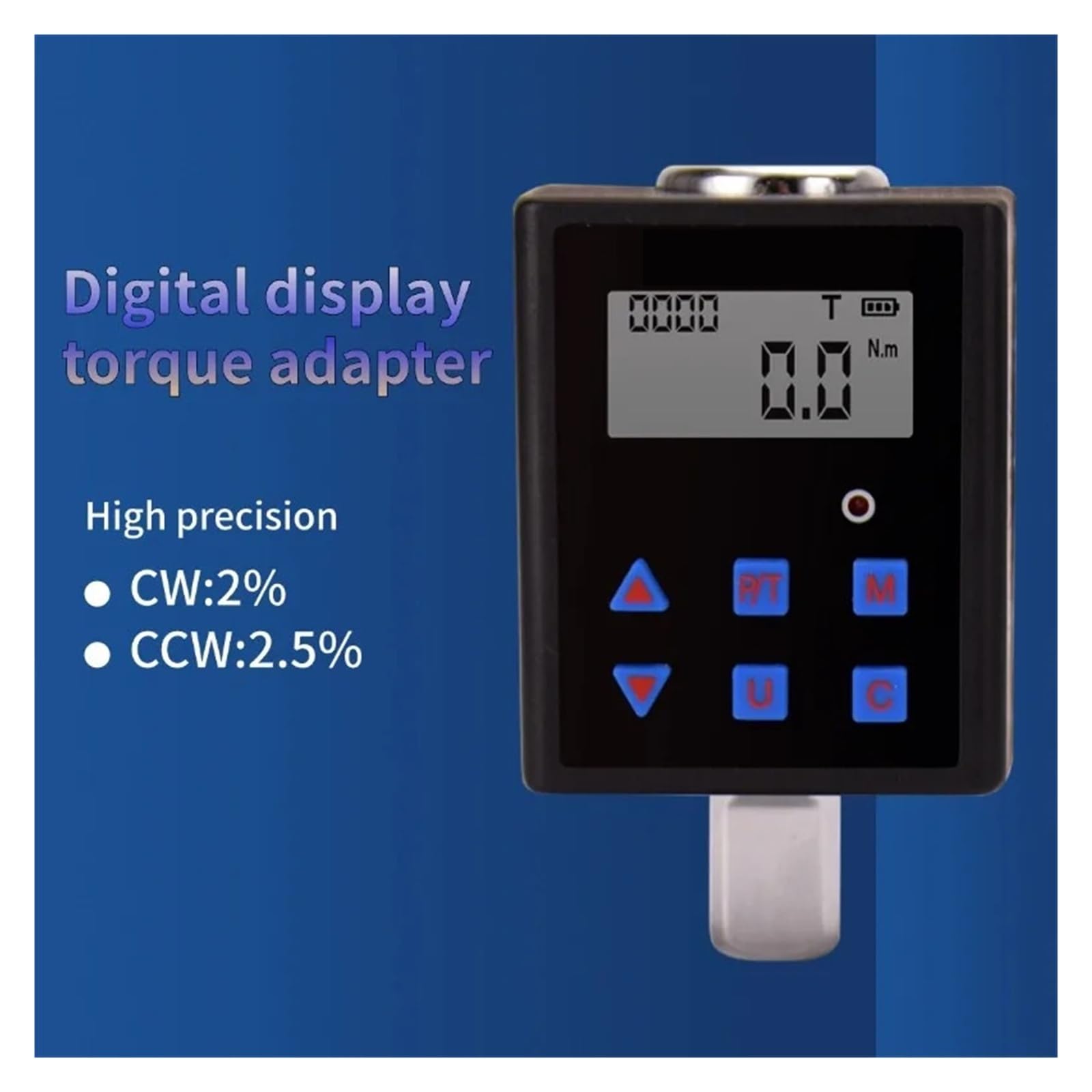 Klucz dynamometryczny, Elektroniczny cyfrowy wyświetlacz momentu obrotowego Adapter miernika Złącze klucza Pomiar
