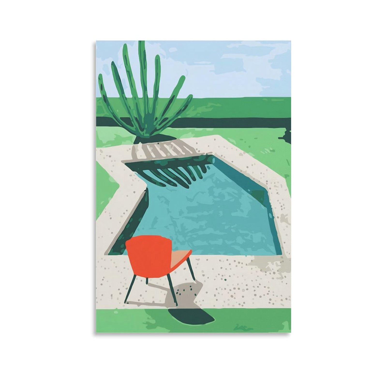 Amazon.co.jp: David Hockneyデイヴィッド・ホックニー 「プール」印刷