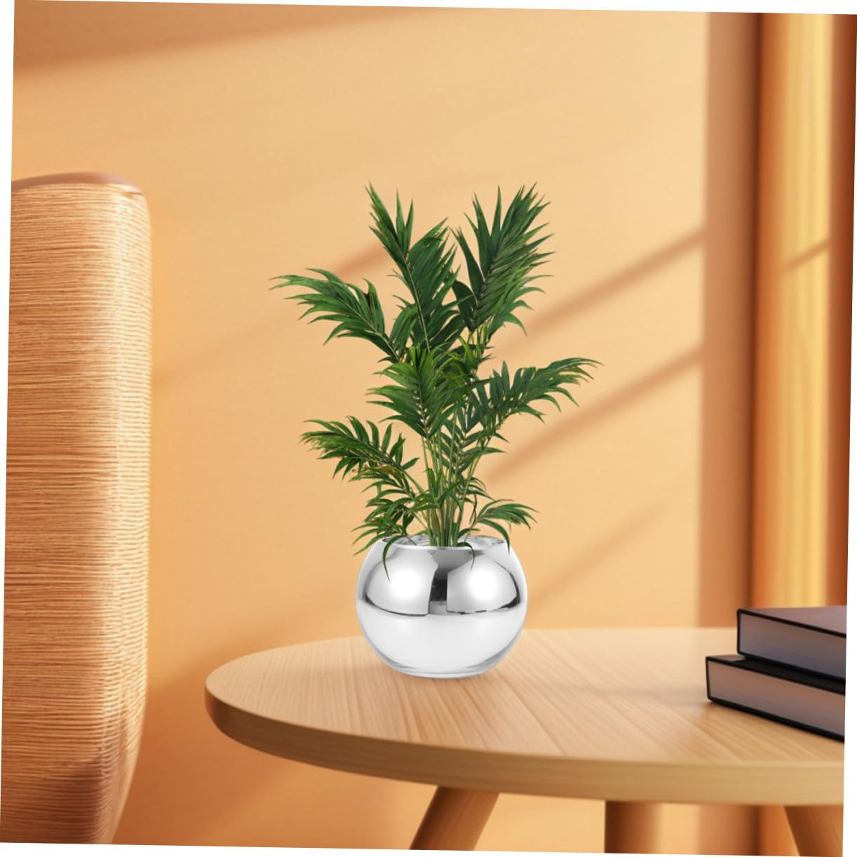 2 Stück Runde Glasvasen aus Robustem Glas in Silber für Hydrokulturelle Pflanzen und Blumen Moderne Dekoration für Haus und Büro Elegante Tischdeko